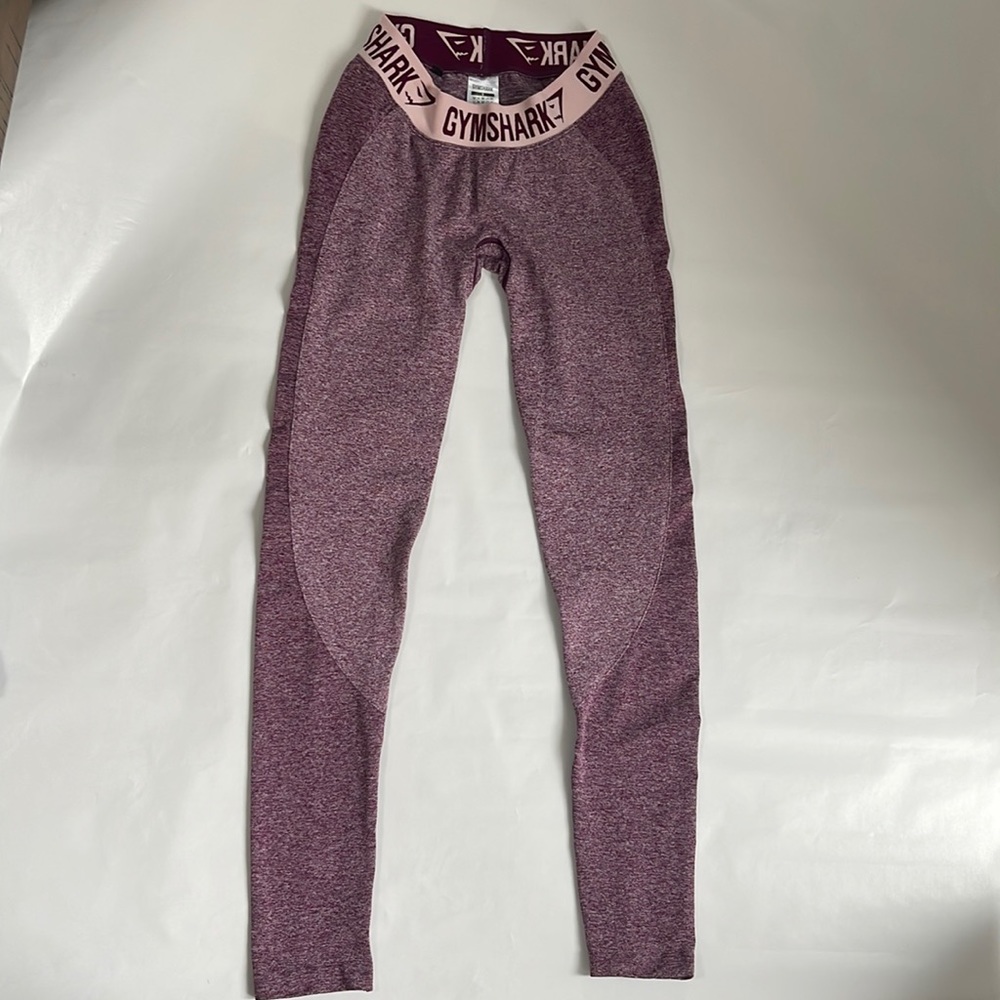 Gymshark flex leggings dark ruby marl / blush nude